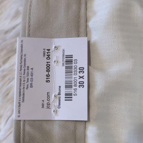 NWT St. John's Bay Classic Stone Cream Khaki Pants Size 30/30 - Picture 7 of 12